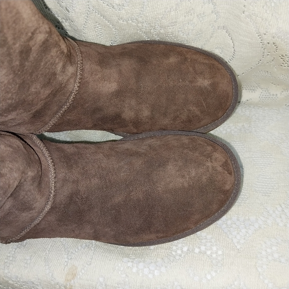 Authentic Ugg Australia Boots Brown Tall Foldover Genuine Leather Excellent 7 - Picture 8 of 11